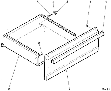 DRAWER GROUP Diagram and Parts List for 17360-1  General Electric Range