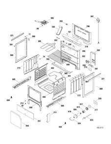 BODY PARTS Diagram and Parts List for 137481  General Electric Range