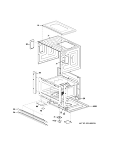 OVEN CAVITY PARTS Diagram and Parts List for CWB7030SL2SS  General Electric Microwave Oven Combo
