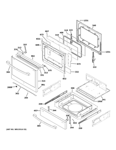 Door And Drawer Parts Diagram and Parts List for JGS760DEL4BB  General Electric Range