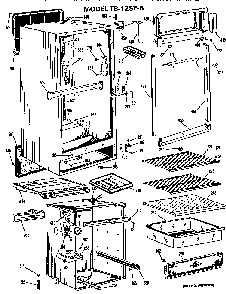Cabinet Parts Diagram and Parts List for TB12SFB  General Electric Refrigerator