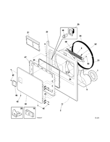 FRONT PANEL Diagram and Parts List for PCCH43EH0WW  General Electric Dryer