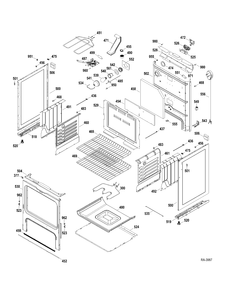 BODY PARTS Diagram and Parts List for JCBP66DP3BB  General Electric Range
