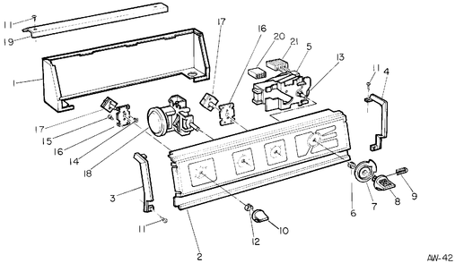 CONTROL HOUSING GROUP Diagram and Parts List for 52050119  General Electric Washer