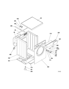 CABINET Diagram and Parts List for RCKH315EFWW  General Electric Dryer