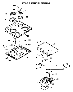 Cooktop And Door Lock Diagram and Parts List for RB757GN1KK  Hotpoint Range