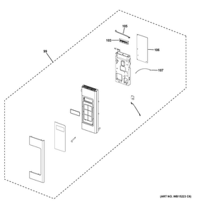 Control Parts Diagram and Parts List for JVM7195DK1CC  General Electric Microwave