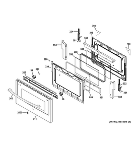 Lower Door Diagram and Parts List for JGB850DEF2WW  General Electric Range