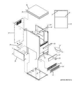 Cabinet Diagram and Parts List for UNC15NJBII  General Electric Ice Maker