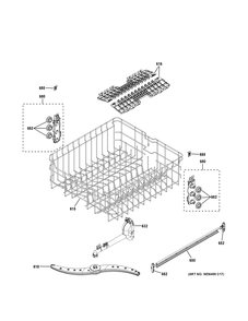 UPPER RACK ASSEMBLY Diagram and Parts List for GDF520PGJ4CC  General Electric Dishwasher