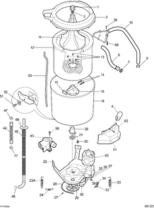 MOTOR / TUB Diagram and Parts List for WSM27TCBWWW  General Electric Washer