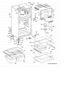 CABINET Diagram and Parts List for MTH18GBB3RWW  General Electric Refrigerator