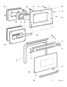 DOOR Diagram and Parts List for GRSR3500ZSS-1  General Electric Range