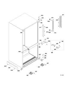 MISC CASE PARTS Diagram and Parts List for GBRC0GAXARBB  General Electric Refrigerator
