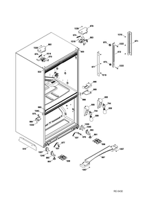 HINGE PARTS Diagram and Parts List for PFSS0MFZJSS  General Electric Refrigerator