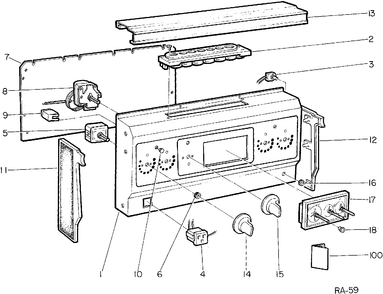 BACKGUARD Diagram and Parts List for J22CWL-1  General Electric Range