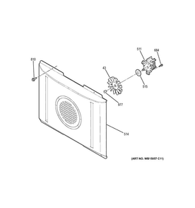 Convection Fan Diagram and Parts List for JB860DJ3BB  General Electric Range