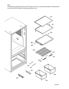 FF SHELVES Diagram and Parts List for GBE21AGKAKBB  General Electric Refrigerator