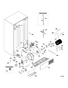 SEALED SYSTEM Diagram and Parts List for PSHS6YGXADSS  General Electric Refrigerator