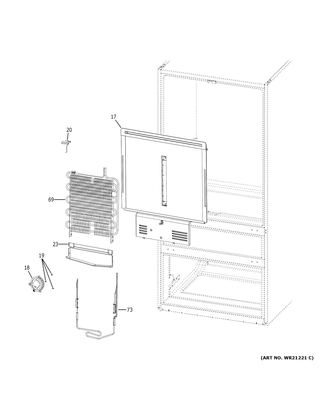Part Location Diagram of WR60X32071 GE REFRIGERATOR EVAPORATOR FAN