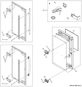 Part Location Diagram of WR14X26007 GE DOOR GASKET