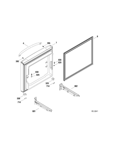 FZ DOOR Diagram and Parts List for GDRS0KBXARSS  General Electric Refrigerator