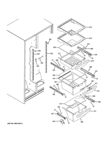 Fresh Food Shelves Diagram and Parts List for GSH25JGDDCC  General Electric Refrigerator
