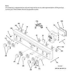 CONTROL PANEL Diagram and Parts List for ZDP364NRP7SS  General Electric Range