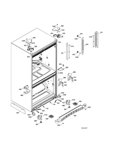 HINGE PARTS Diagram and Parts List for CFRS2MIDASS  General Electric Refrigerator
