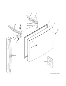 FREEZER DOOR Diagram and Parts List for GDE21EGKFRWW  General Electric Refrigerator