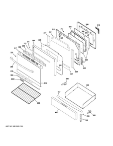 Door And Drawer Parts Diagram and Parts List for XGB635REK3SS  General Electric Range