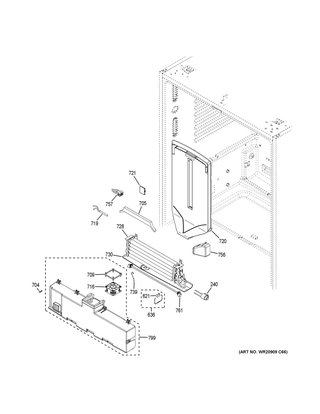 Fresh Food Section Diagram and Parts List for PYD22KELBDS  General Electric Refrigerator