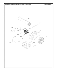 Blower And Drive Asm Diagram and Parts List for GTMX100ED4WW  General Electric Refrigerator