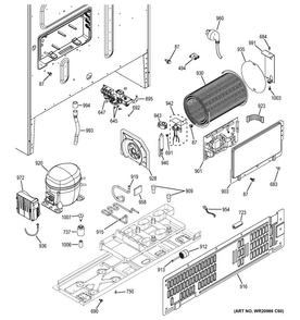 Machine Compartment Diagram and Parts List for CWE23SSHESS  General Electric Refrigerator