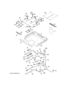 Gas & Burner Parts Diagram and Parts List for JGB850EEF3ES  General Electric Range