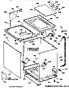 Cabinet, Cover & Front Panel Diagram and Parts List for WDSR110T5WW  General Electric Washer