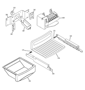 Ice Maker & Dispenser Diagram and Parts List for PSS25MCNACC  General Electric Refrigerator