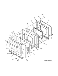 Door Diagram and Parts List for JB620RF2SS  General Electric Range