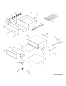 Part Location Diagram of WB15X26538 GE HANDLE & ENDCAP Assembly