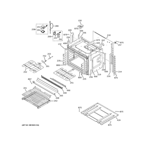 Lower Oven Diagram and Parts List for ZKD90DPSN4SS  General Electric Wall Oven