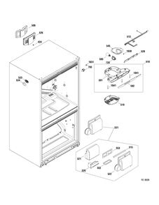 FF SECTION Diagram and Parts List for PDRF0MBXARWW  General Electric Refrigerator