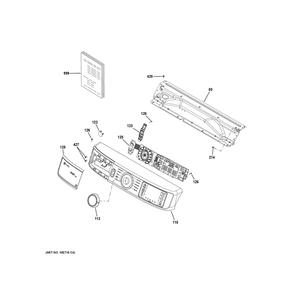 Controls And Backsplash Diagram and Parts List for PFD87ESMV0RS  General Electric Dryer