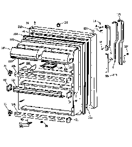 Fresh Food Door Diagram and Parts List for TBT25JAXLRWW  General Electric Refrigerator