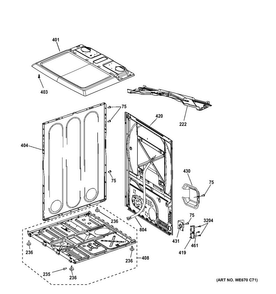 Cabinet & Top Panel Diagram and Parts List for HTX24EASK0WW  Hotpoint Dryer