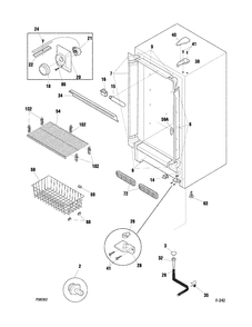CABINET Diagram and Parts List for FUM17DTRWH  General Electric Freezer
