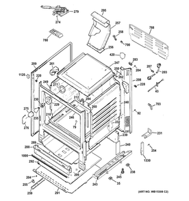 Body Parts Diagram and Parts List for JGB640SEF5SS  General Electric Range
