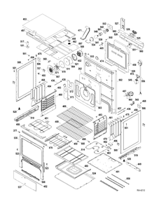 CHASSIS PARTS Diagram and Parts List for JCBP840DT1WW  General Electric Range