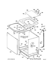 CABINET Diagram and Parts List for HNXRP070DAWW  General Electric Washer