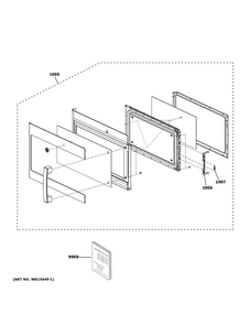 Door Parts Diagram and Parts List for DVM7195SK6SS  General Electric Microwave