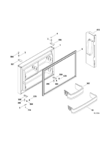 FREEZER DOOR Diagram and Parts List for GTR22KSWARSS  General Electric Refrigerator